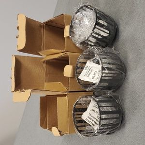 Set of 3 metal Teenie Wraps (Gold Canyon) fits Volights, straight votive glasses